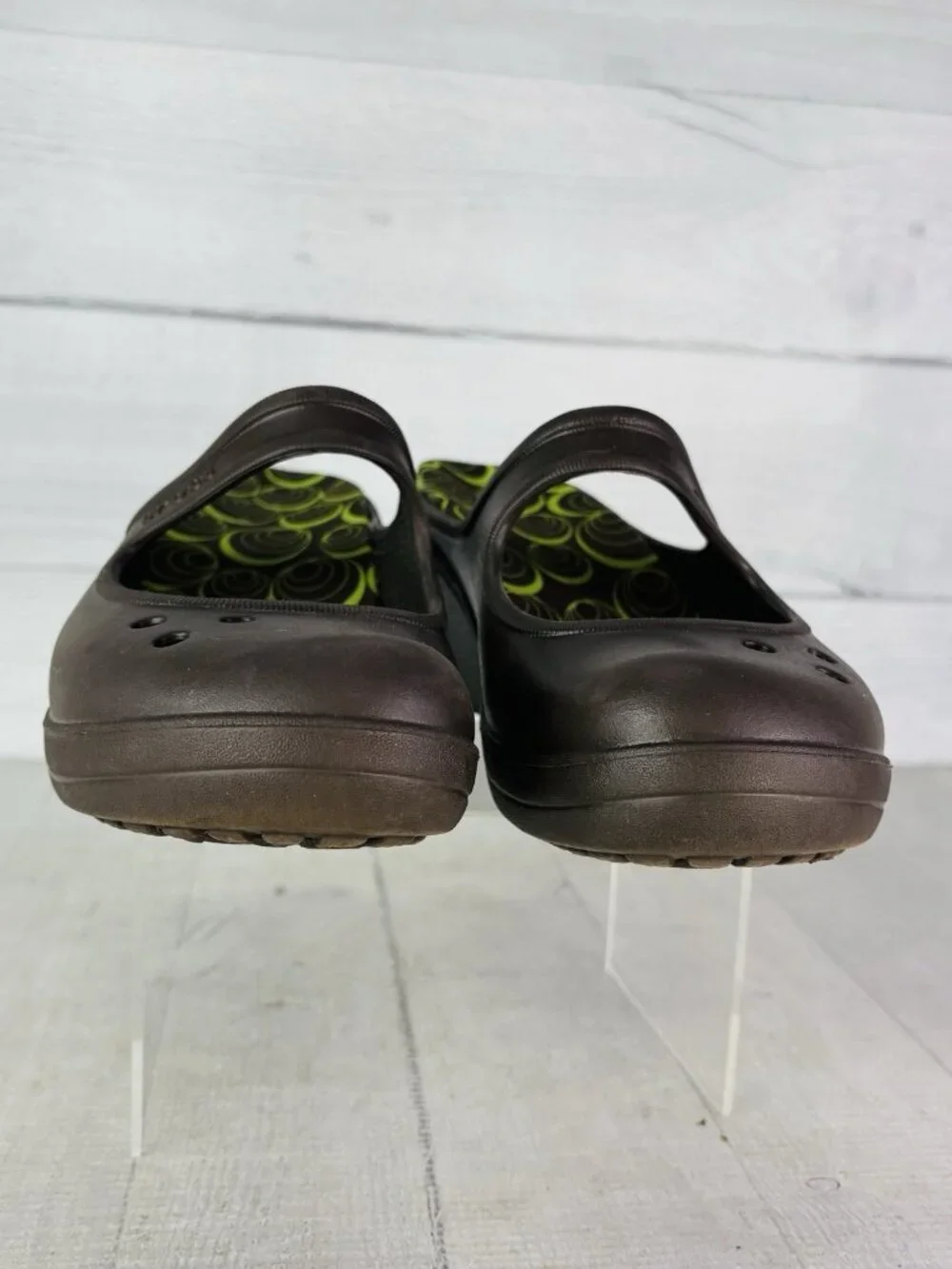 Crocs Women FRANCES Brown Slip On Wedge Closed Toe Mary Jane Comfort Shoes Sz 8 - Picture 3 of 16
